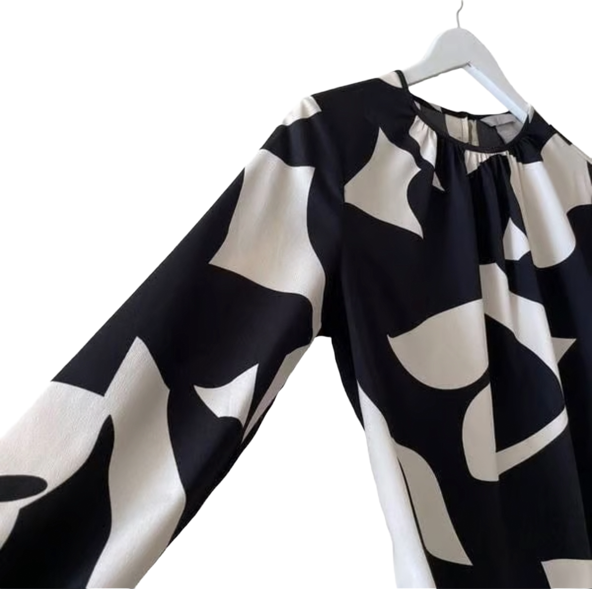 H&M Black Keyhole Button Shirt|Medium|