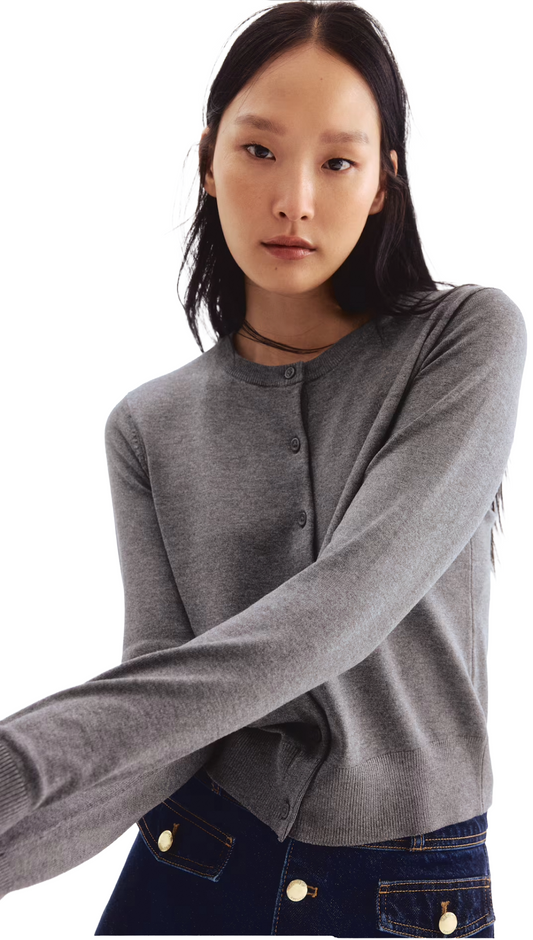 Cardigan Sweater|Gray|Size: Large