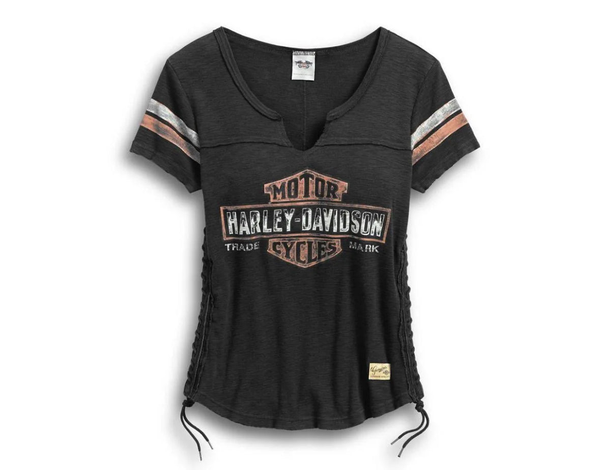 Harley-Davidson Women’s Genuine Side Laced Tee|Size: Small