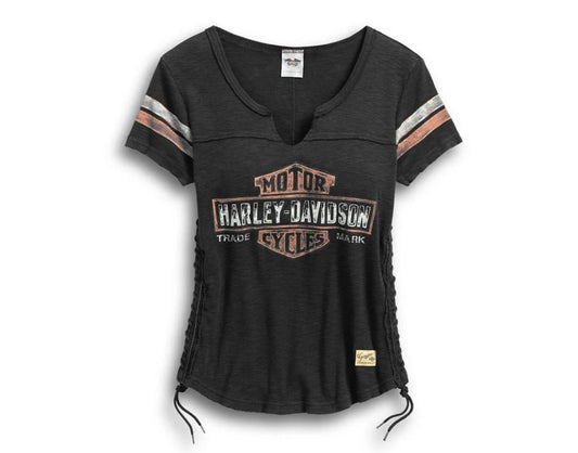 Harley-Davidson Women’s Genuine Side Laced Tee|Size: Small
