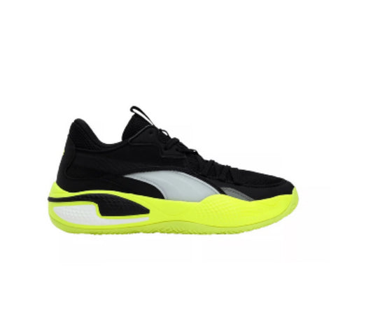 Sneakers: Puma Court Rider, Puma Black/Yellow Alert|Size: 7Y, Unisex