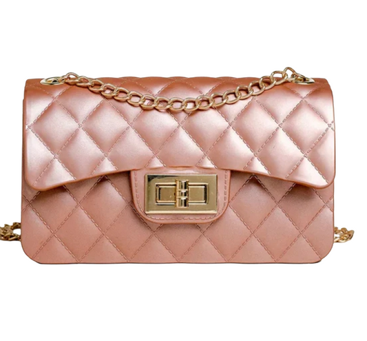 Jelly Pink Metallic Tone Purse