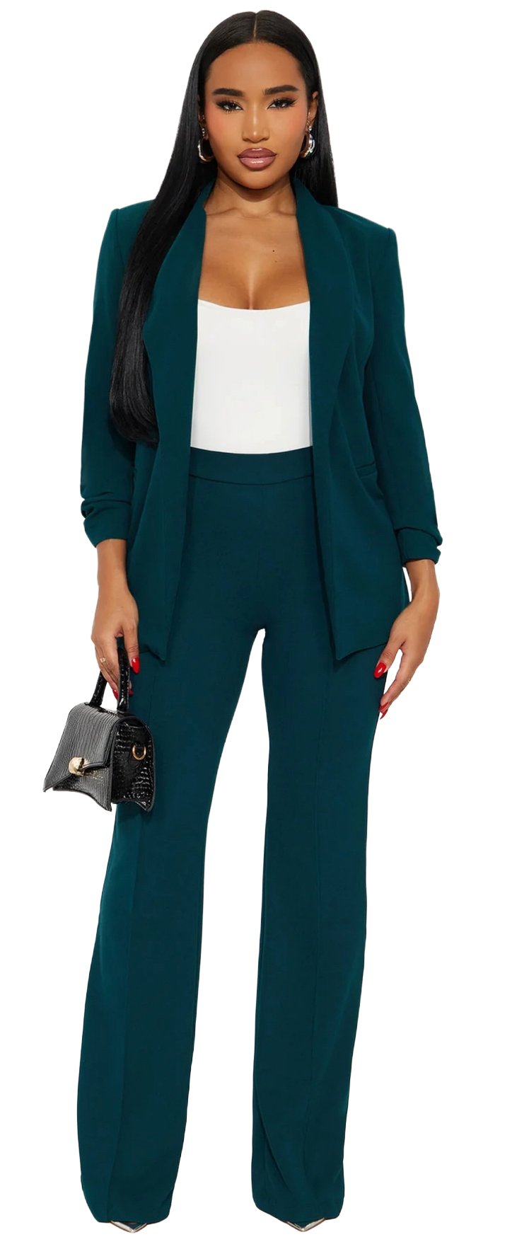 Victoria High Waisted Dress Pants,  Hunter Green|Size: XXL|New w/o tags