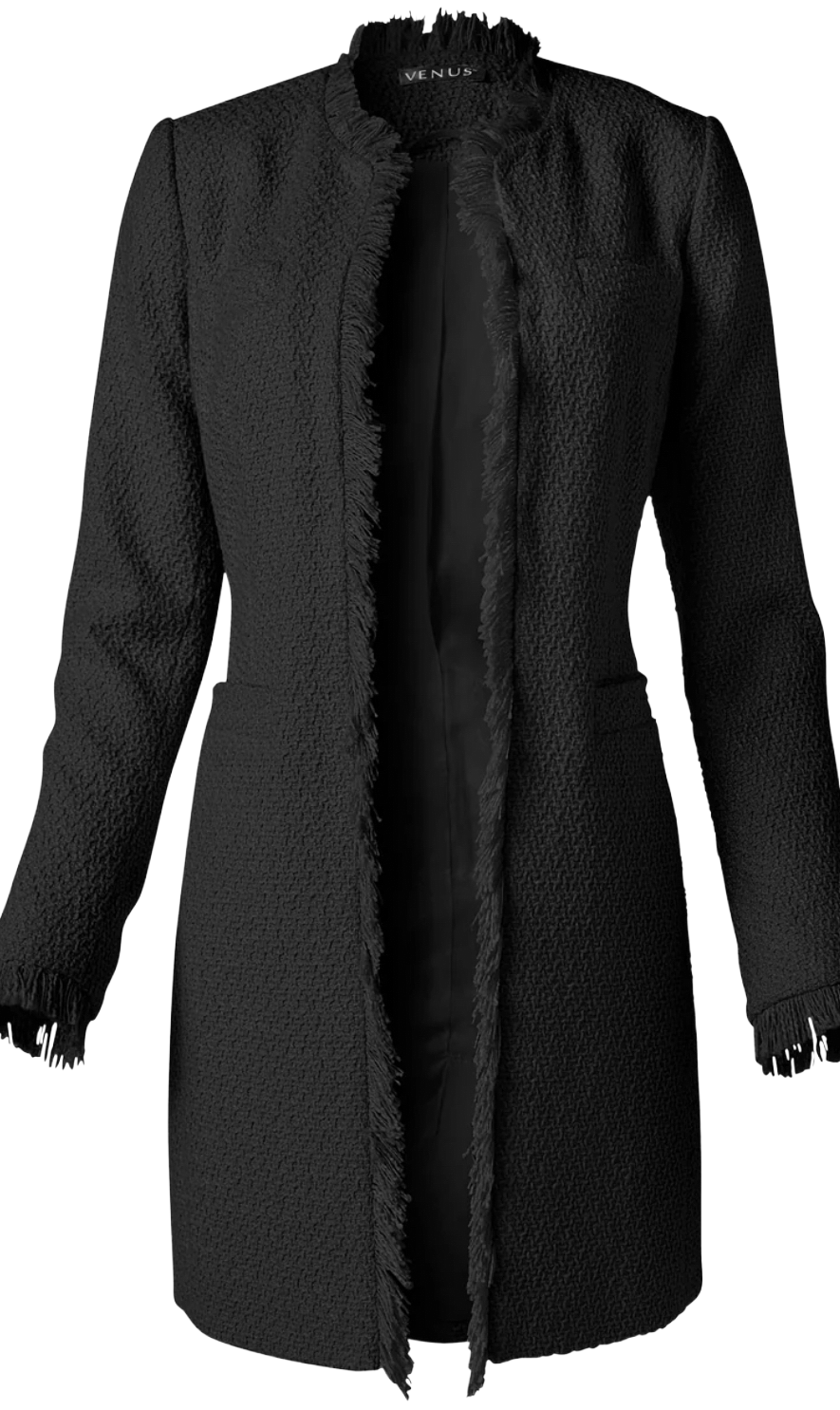 Venus Tweed Jacket|Black|Size: 16