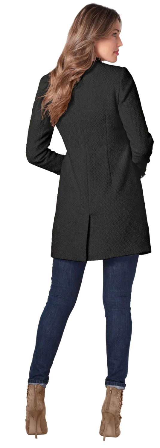 Venus Tweed Jacket|Black|Size: 16