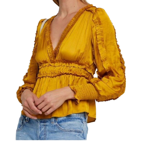 OPT Tianna Top|Mustard Yellow|Size: Large|New w/tags