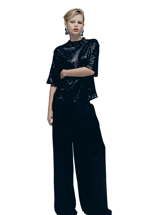 Sequined Top|Black|Size: Medium