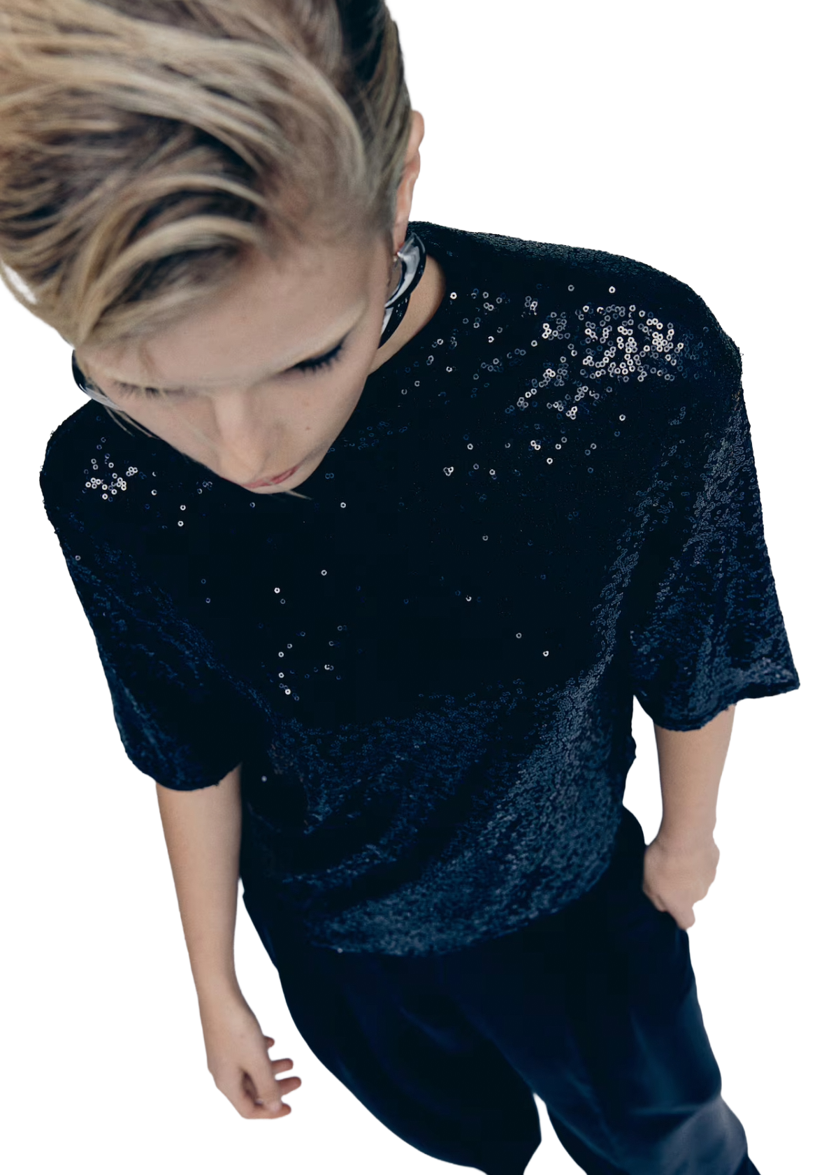 Sequined Top|Black|Size: Medium
