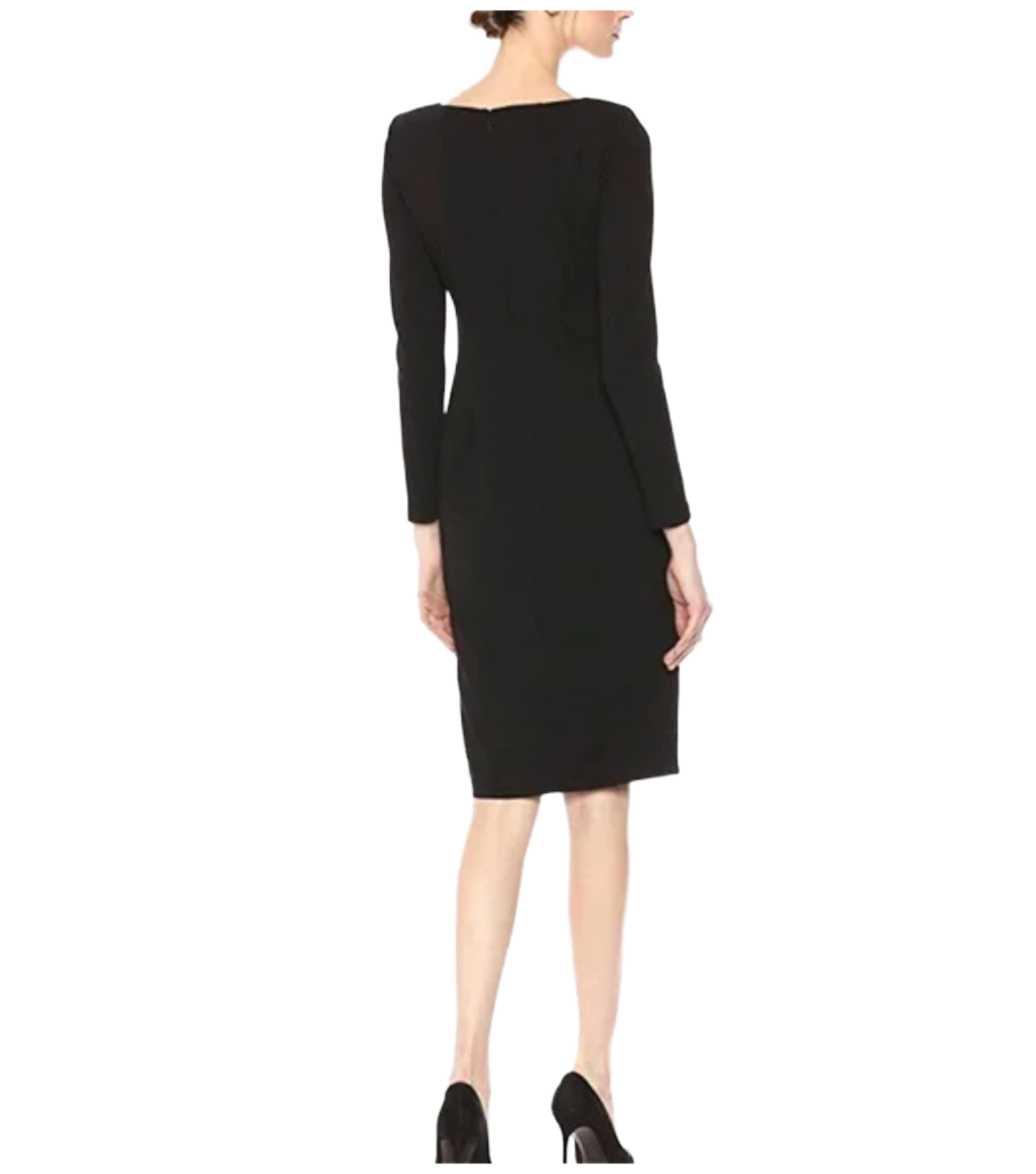 Calvin Klein Sheath with embellished Slit Dress|Black|Size: 16