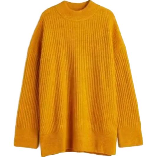 H&M Ribbed Knit Pullover Sweater |Mustard Yellow|                          Size: Large