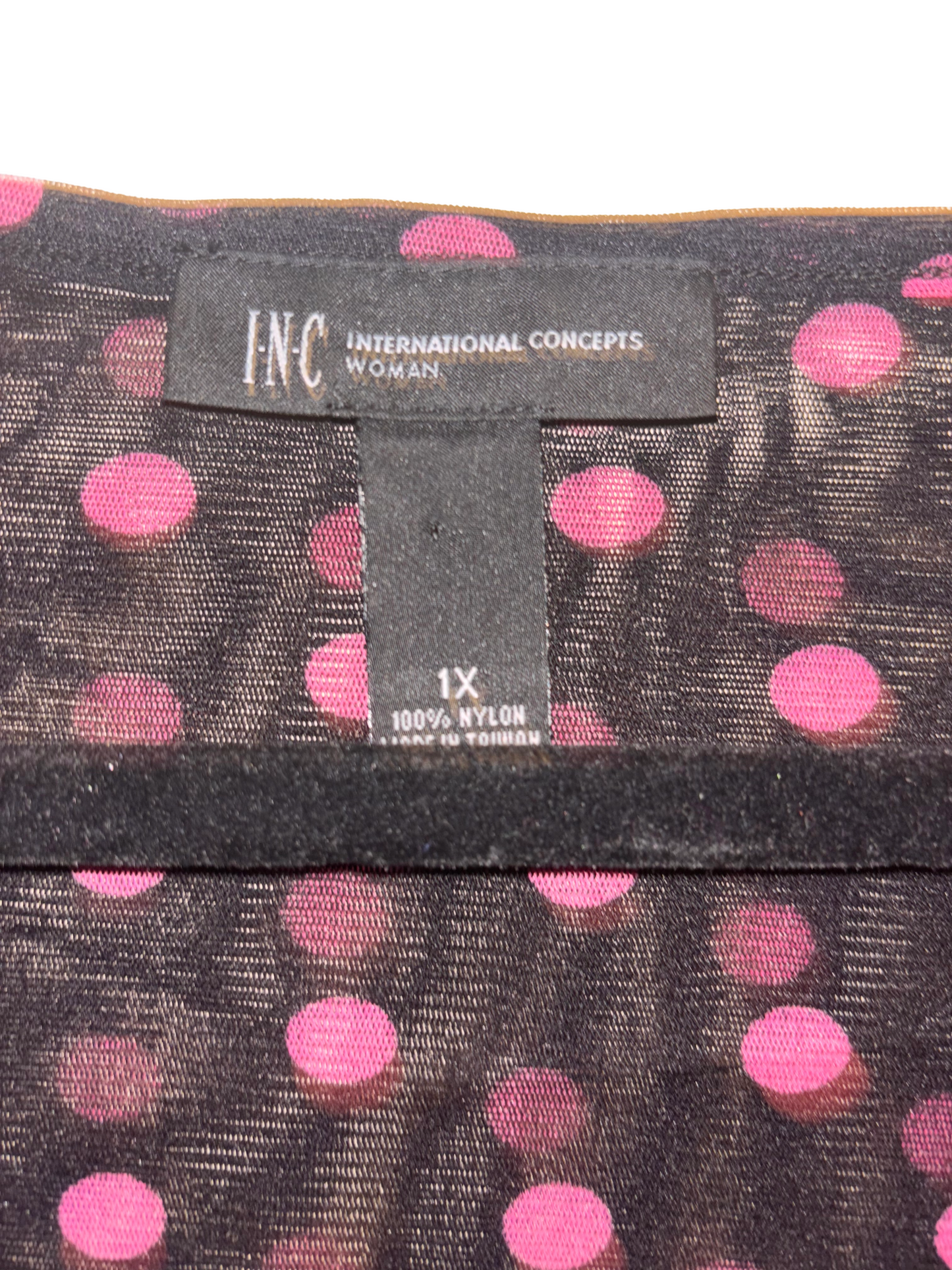 INC Pink Polka Dot Blouse| Size: 1X