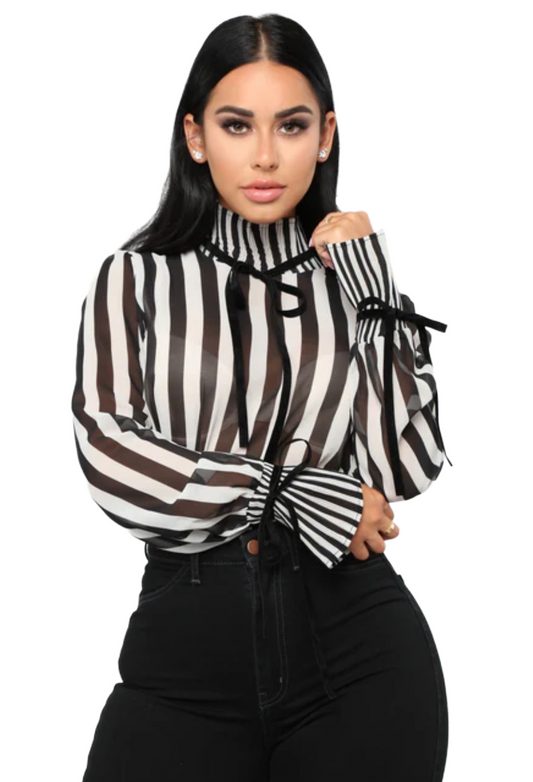 All Over Me Body Suit|Black & White| Size: Large