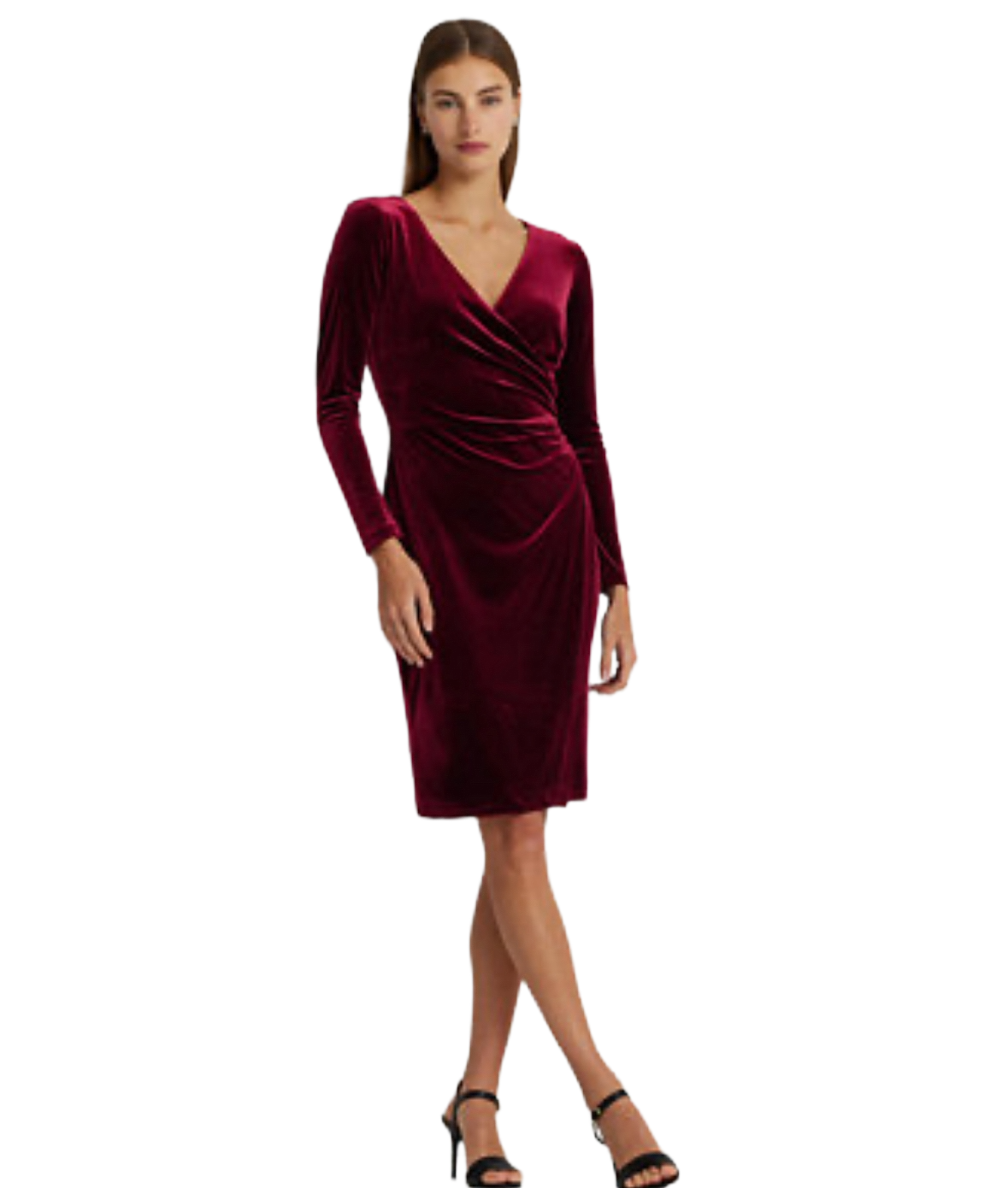 Lauren Ralph Lauren Women’s Stretch Velvet Surplice Dress| Size 16|