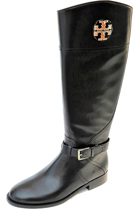 Tory Burch Adeline Riding Boots|20mm Black Leather|Size: 9.5